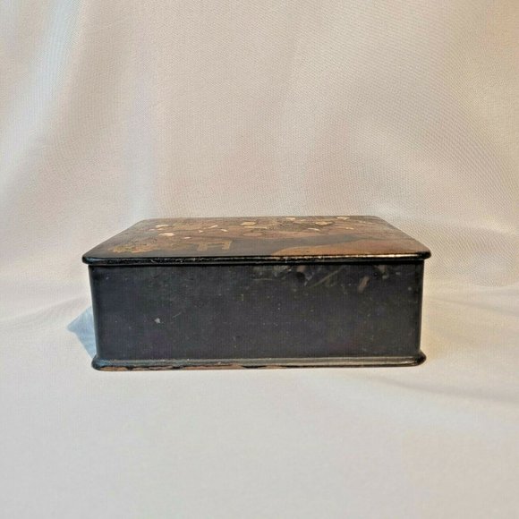 Japanese Antique Papier Mache Lacquer Painted Trinket Box Meiji Period 19th Cent - Picture 5 of 10